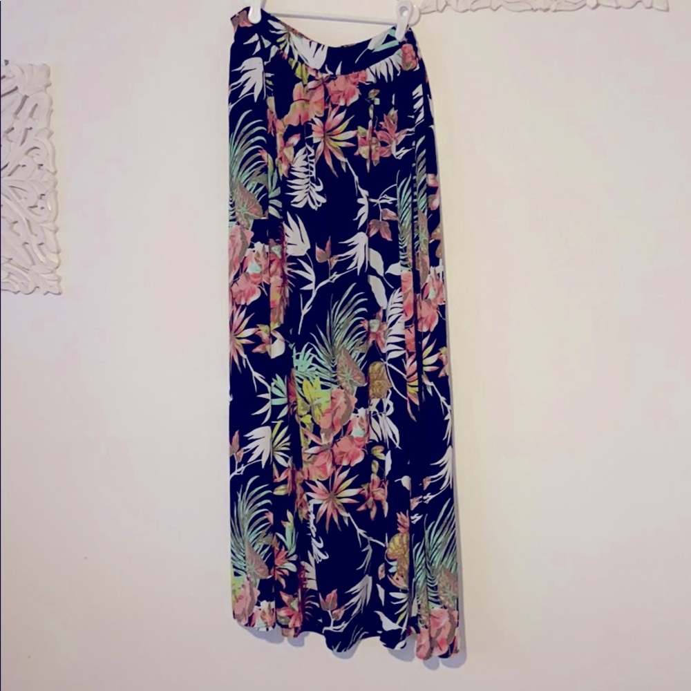 Multi Colored Maxi Floral Skirt